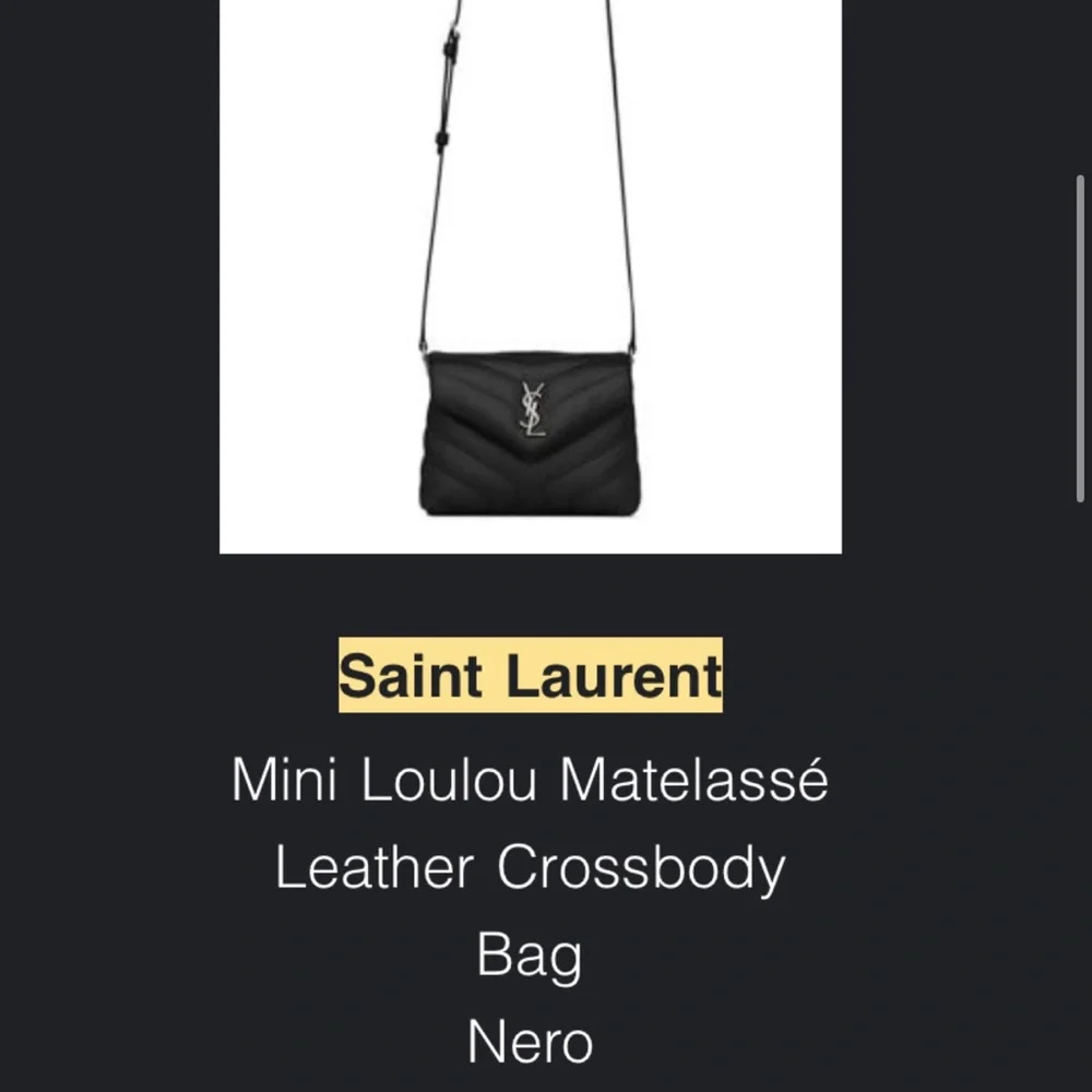 Black lulu Yves Saint Laurent Quilted Leather Shoulder Bag- AUTHENTIC - Picture 6 of 13